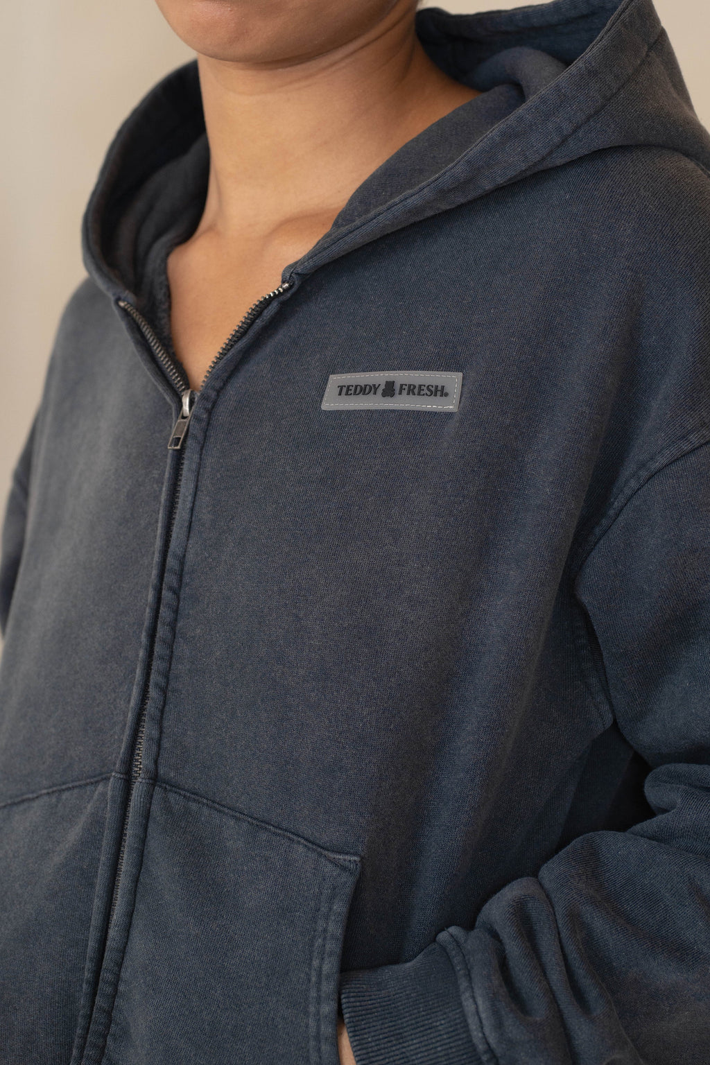 Women's Classic Washed Crop Zip Hoodie