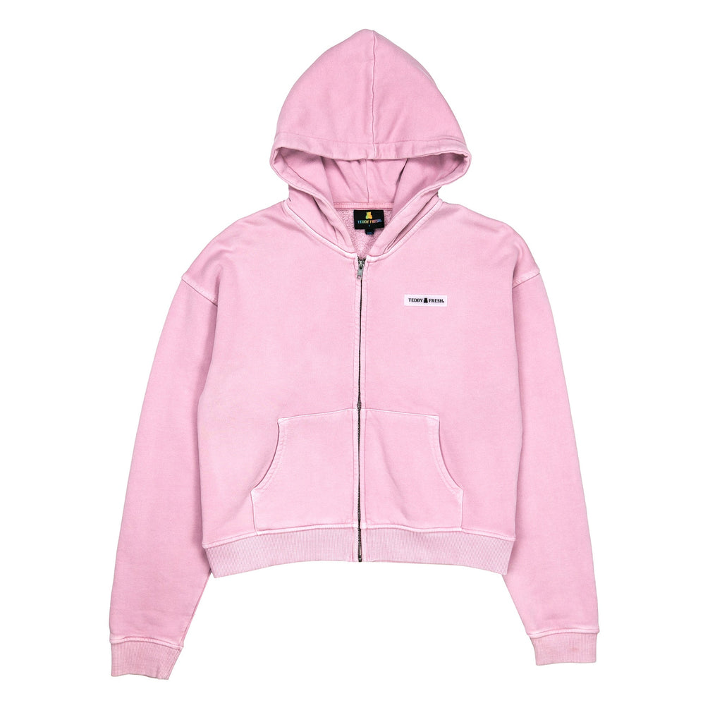 Women's Classic Washed Crop Zip Hoodie