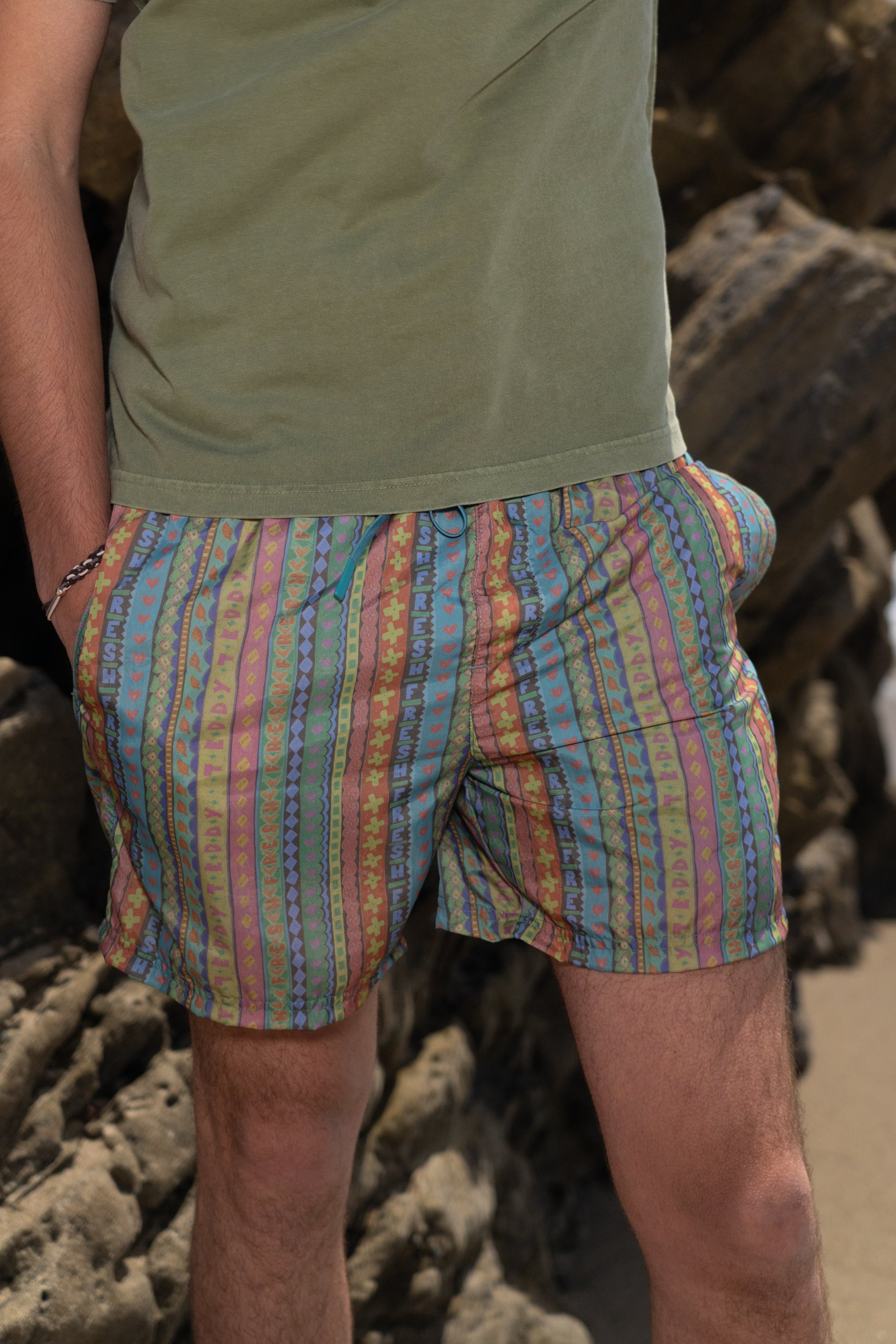 80's Stripe Swim Short