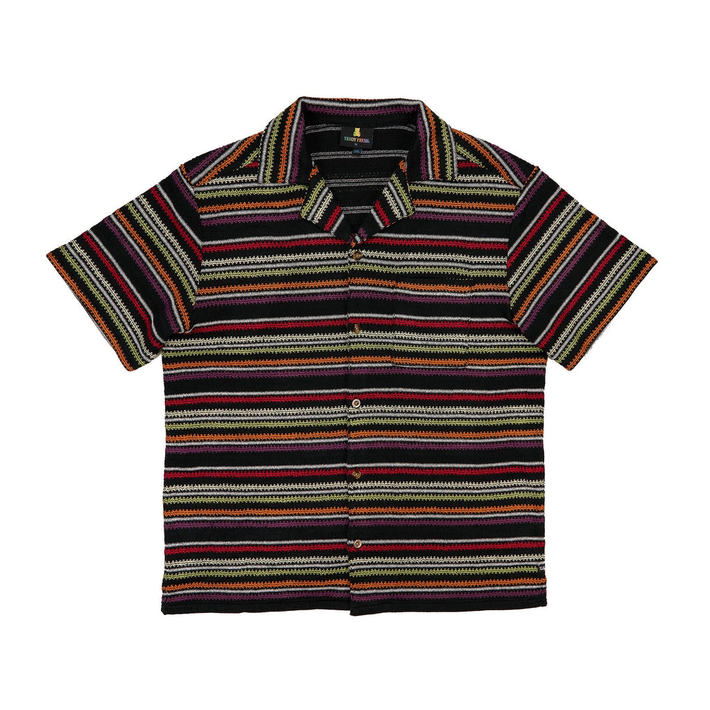 Knit Stripe Camp Shirt