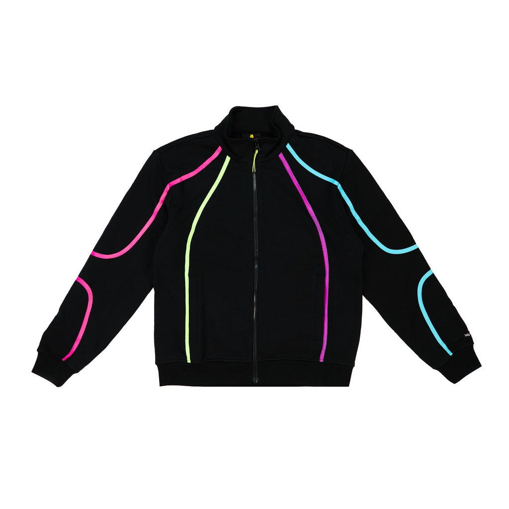Retro Neon Piping Zip Sweatshirt