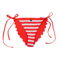 Terry Stripe Bikini Bottom