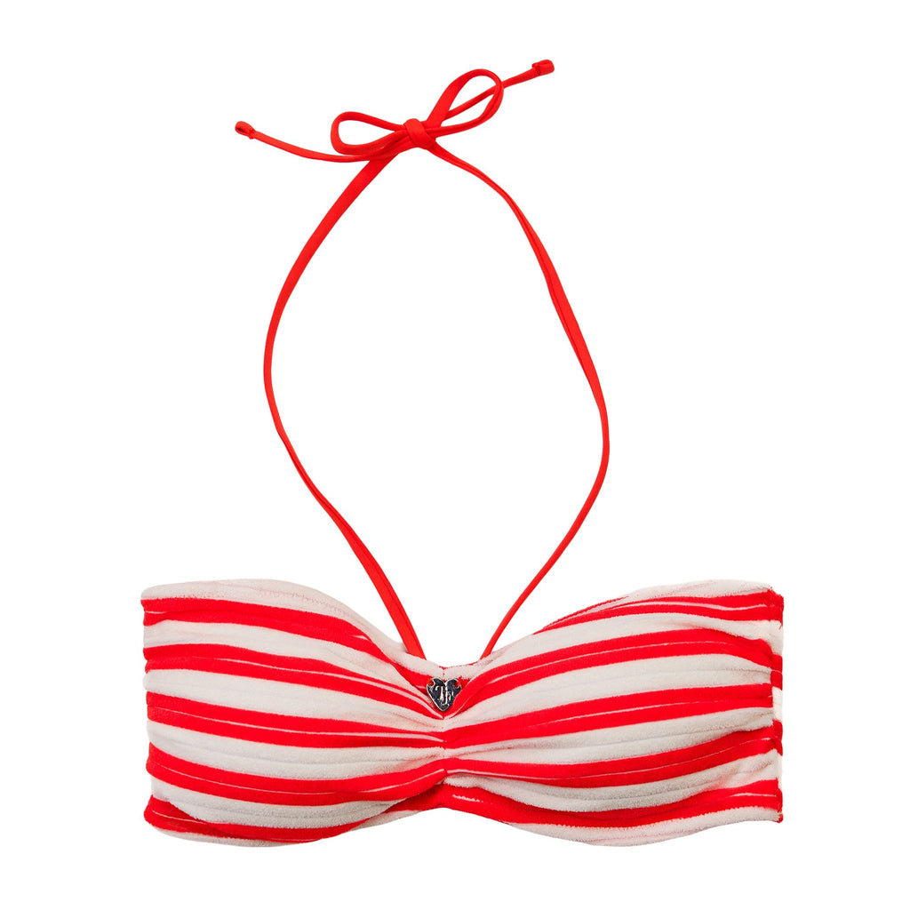 Terry Stripe Bikini Top