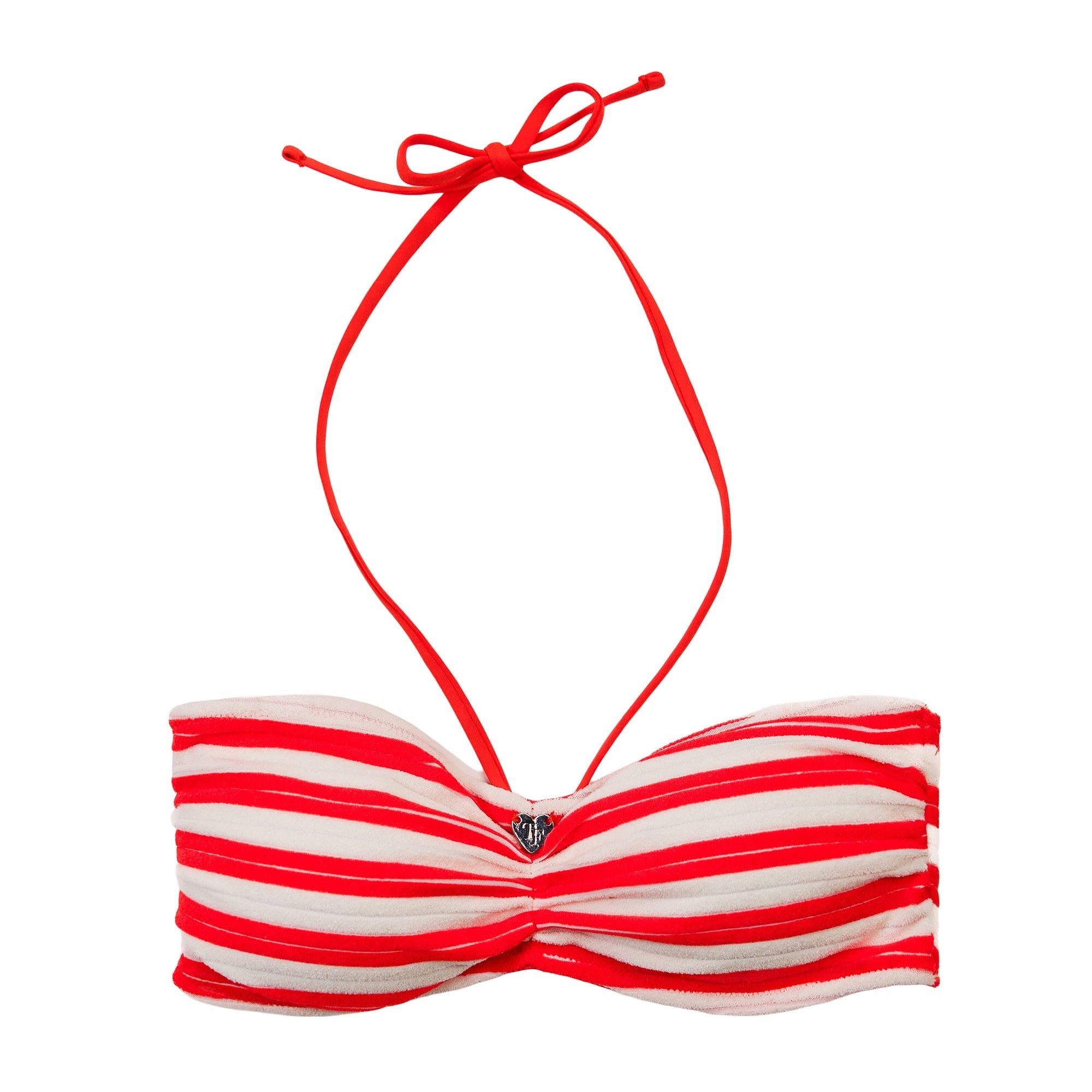 Terry Stripe Bikini Top